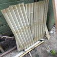 中庭の竹垣の修理！